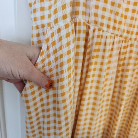 Torrid Yellow White Gingham Sleeveless Dress Lightweight Flowy Pretty Cute 4X - Picture 7 of 12